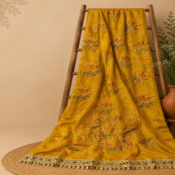 Gajji Silk Bandhej Mirror Work Saree